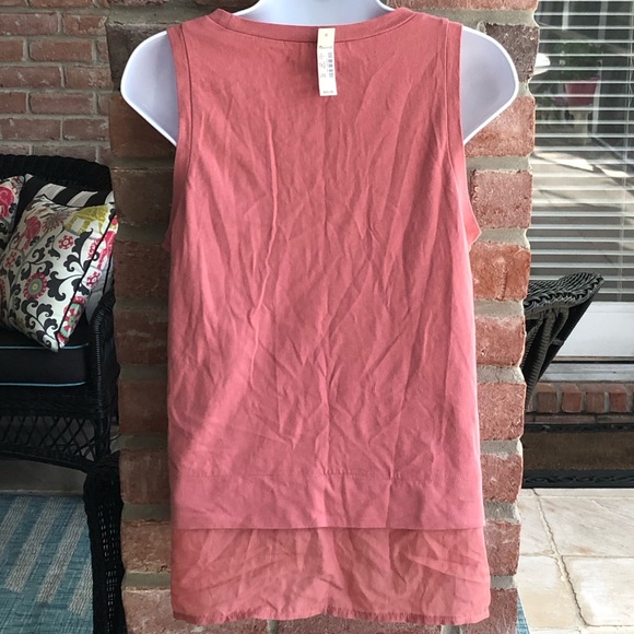 MADEWELL Sleeveless Clay Pink Layered Tank Cotton Silk Small NWT - Picture 3 of 6